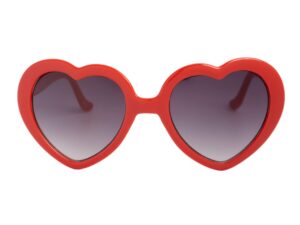 gravity shades oversized heart shaped sunglasses, red