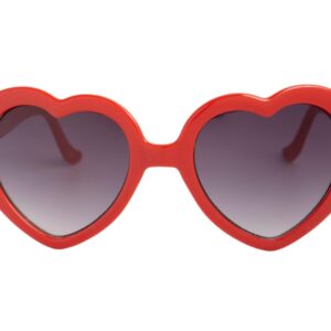 Gravity Shades Oversized Heart Shaped Sunglasses, Red