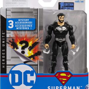 DC Heroes Unite 4 Inch Action Figure | Superman (Black Suit)