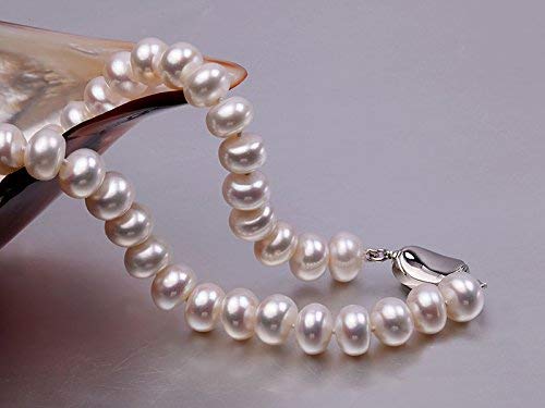 Womens Classic Small Pearl Necklace 6mm White Freshwater Pearl Necklace Choker 16"