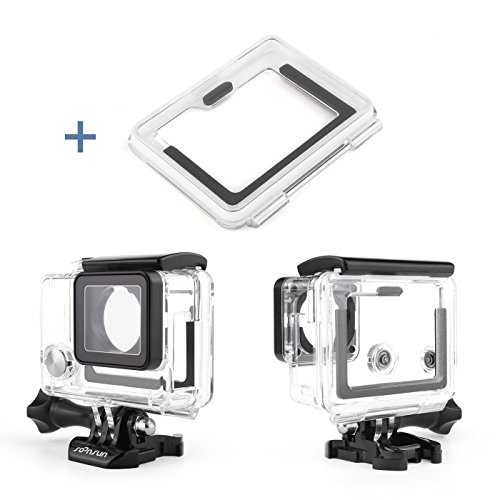 SOONSUN Side Open Skeleton Housing Case for GoPro Hero 4 Black, Hero 4 Silver, Hero 3+, Hero 3 Cameras with LCD Touch Backdoor and Skeleton BacPac Backdoor for Extended Battery or Bacpac Screen