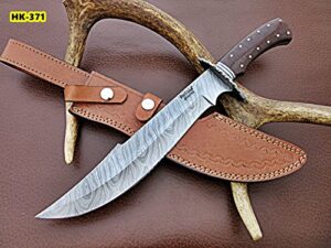 poshland rg-57 handmade demascus steel 15 inches bowie knife - beutifull jute micarta handle with demascus guard & bolster