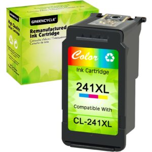 greencycle Re-Manufactured CL-241XL 241 XL Ink Cartridge Compatible for Canon PIXMA MG3620 MG3520 MG2220 MX392 MX432 MX452 MX472 MX512 MG3522 MX522 MX532 (Tri-Color, 1 Pack)