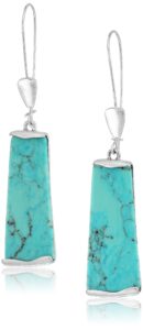 robert lee morris soho womens turquoise geometric stone dangle earrings, turquoise/silver 4