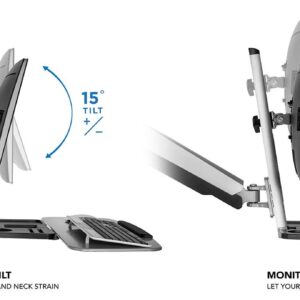 Mount-It! Sit Stand Workstation for Single Monitor and Keyboard - Height Adjustable Standing Desk Mount with Monitor Mount and Keyboard Tray