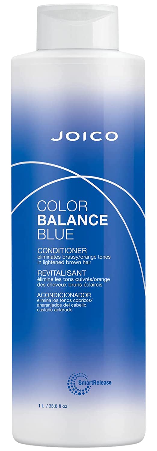 Joico Color Balance Blue Shampoo & Conditioner Set | Eliminate Brassy and Orange Tones | For Lightened Brown Hair