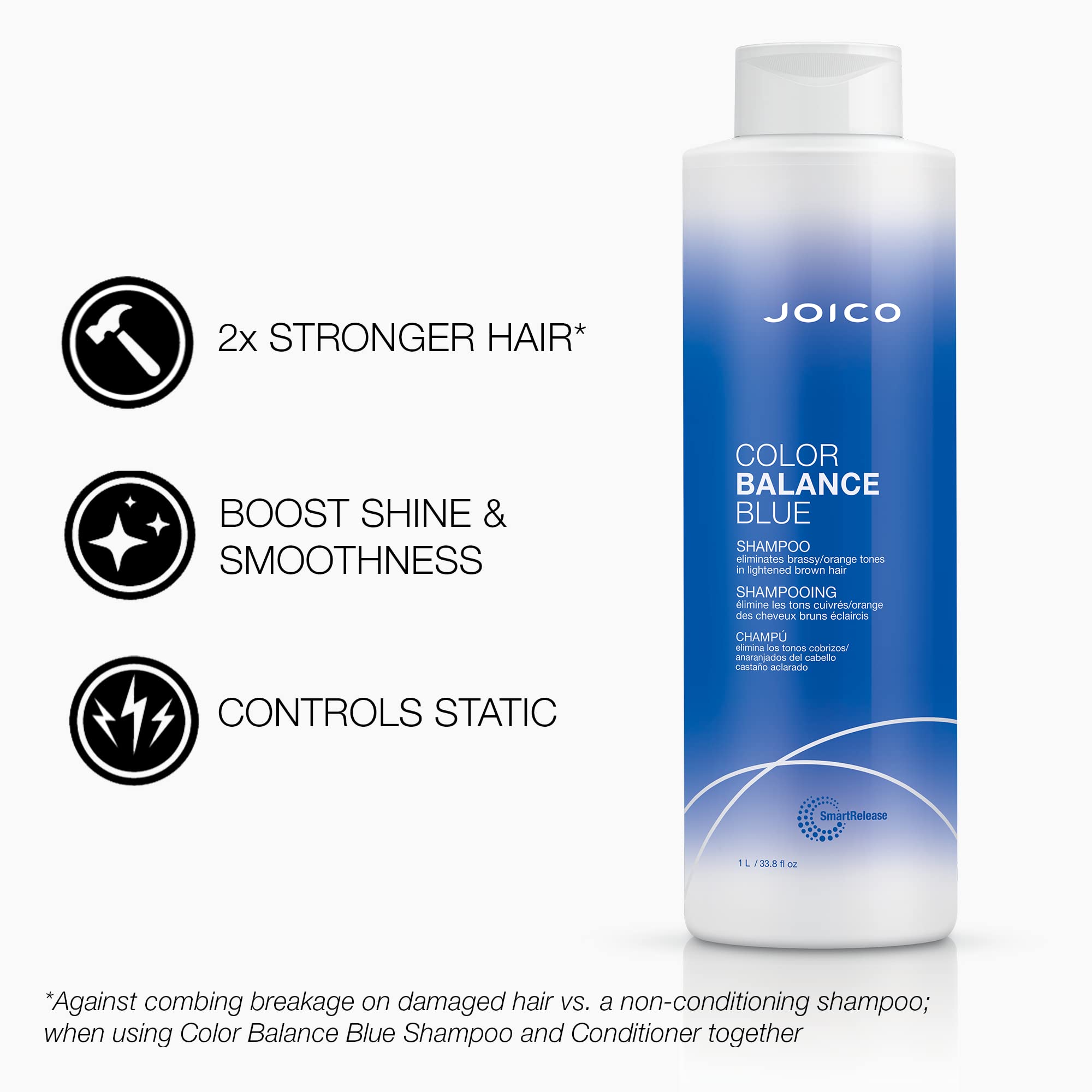 Joico Color Balance Blue Shampoo & Conditioner Set | Eliminate Brassy and Orange Tones | For Lightened Brown Hair