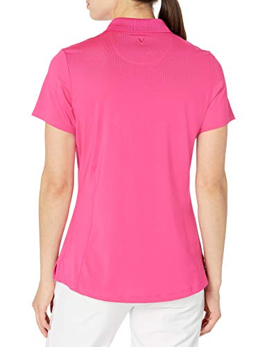 Callaway Women's Opti-Dri Chevron Short Sleeve Golf Polo Shirt, Stretch Fabric, Moisture-Wicking, Sun Protection, Very Berry, Medium