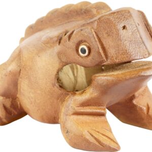 GPCT [Wooden Frog Croak Guiro Toy. 4 Inch Medium Size, Sophisticated Craftsmanship, Croaking [Loud Sound] Frog Percussion Instrument- (Mango Wood)