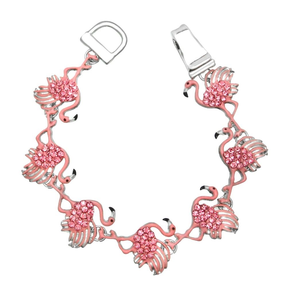 Lola Bella Gifts Pink Flamingo Crystal Bracelet with Gift Box