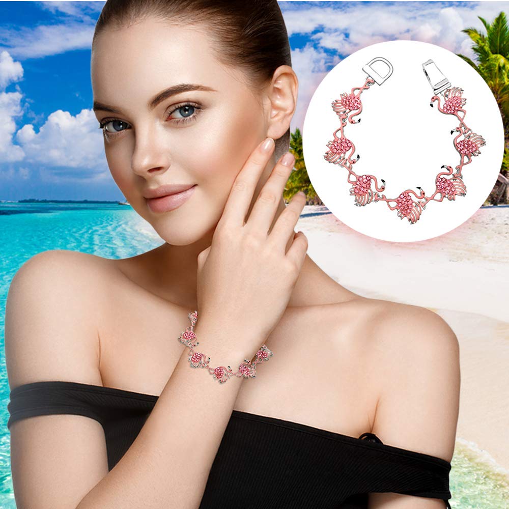 Lola Bella Gifts Pink Flamingo Crystal Bracelet with Gift Box