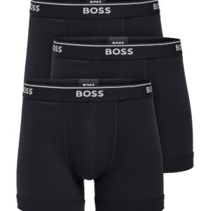 BOSS Men's 3-Pack Cotton Boxer Brief, True Black, Medium