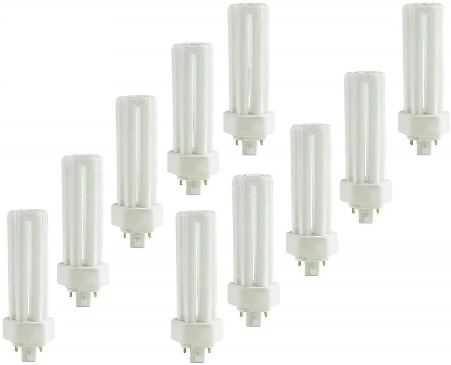 Circle (10 Pack) PLT-42W 865, 4 Pin GX24Q-4, 42 Watt Triple Tube, Compact Fluorescent Light Bulb