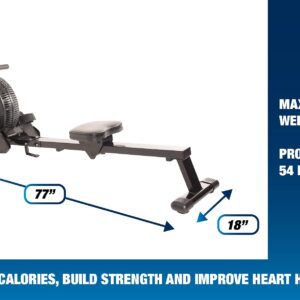 Stamina ATS Air Rower Machine with Smart Workout App - Foldable Rowing Machine with Dynamic Air Resistance for Home Gym Fitness - Up to 250 lbs Weight Capacity