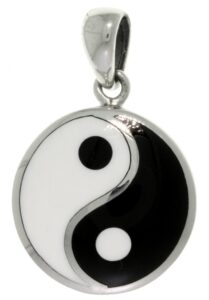 jewelry trends sterling silver yin yang black and white balance symbol tao pendant