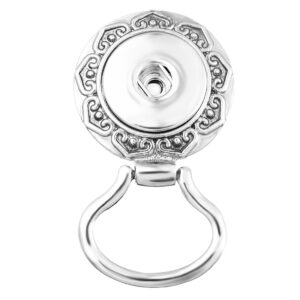 MJartoria Interchangeable Snap Buttons Centerpiece Rhinestone Eye Glass Holding Brooch (Silver Color)