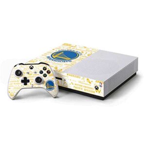 skinit decal gaming skin compatible with xbox one s console and controller bundle - officially licensed nba golden state warriors historic blast design