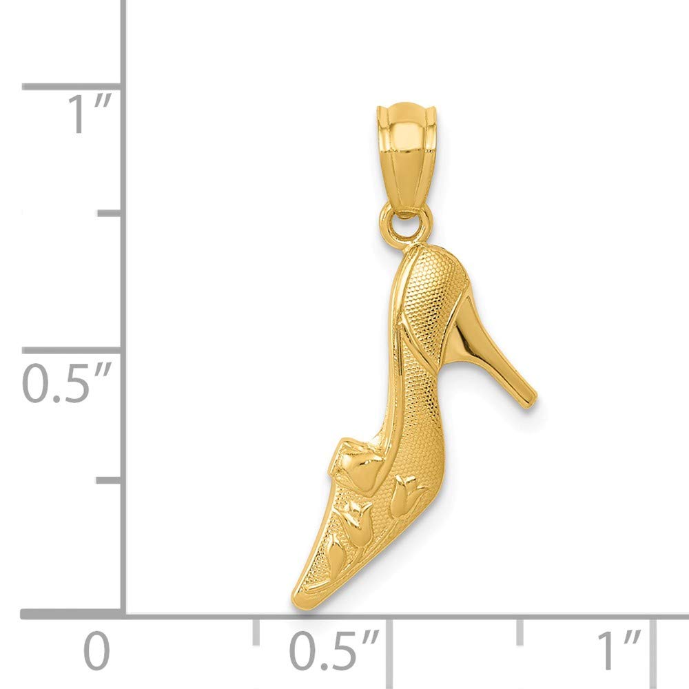 Jewels By Lux 14K Yellow Gold Tulip High Heel Shoe Pendant