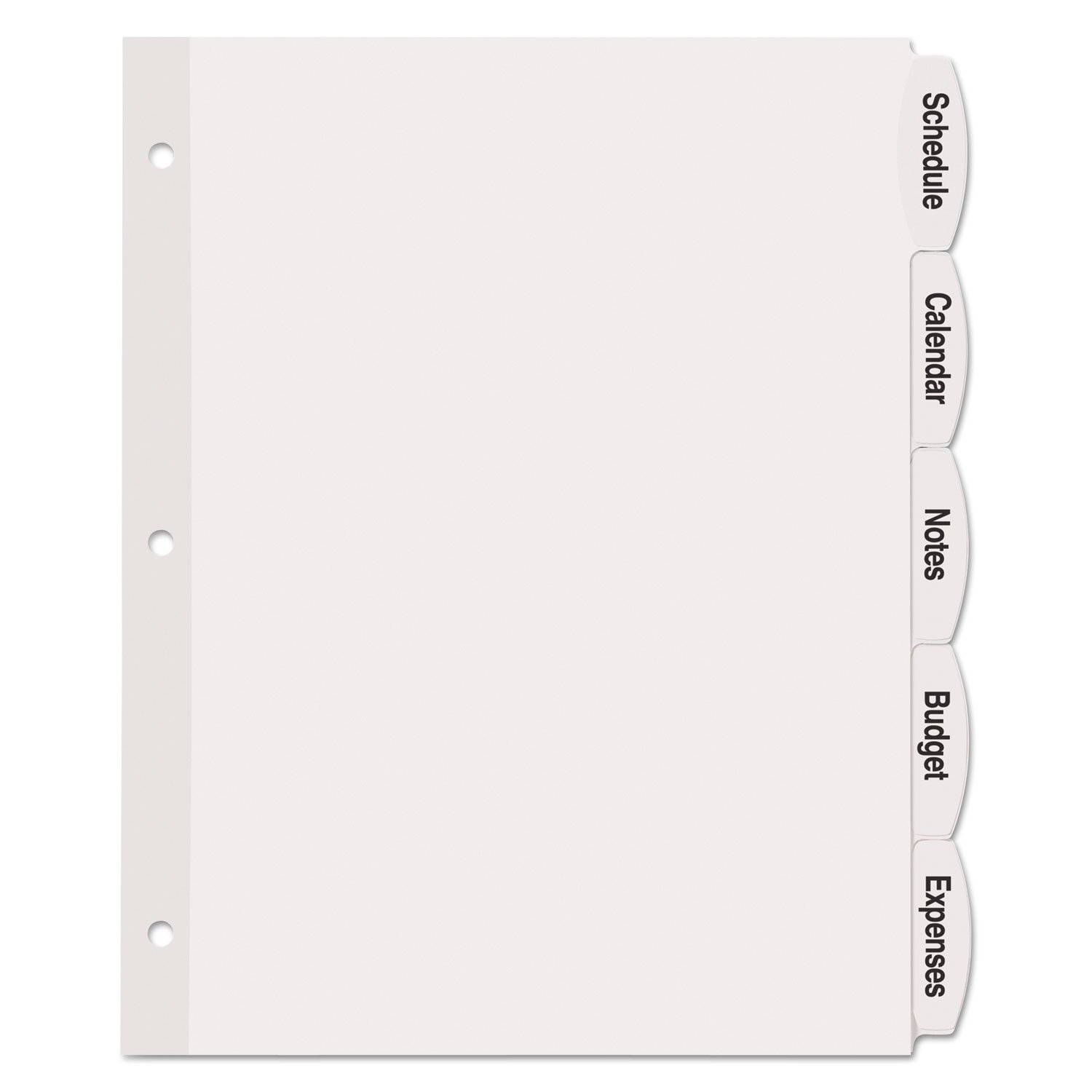 Avery Big Tab Printable White Label Dividers with Easy Peel, 5 Tabs, 20 Sets (14434)