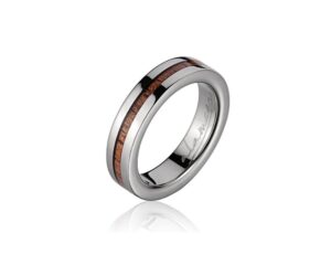 arthur's jewelry genuine inlay hawaiian koa wood wedding band ring titanium 4mm size 8