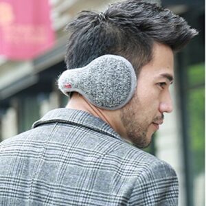 LerBen Unisex Knit Adjustable Wrap around Ear Muffs Winter Warm Fur Ear Warmers gray