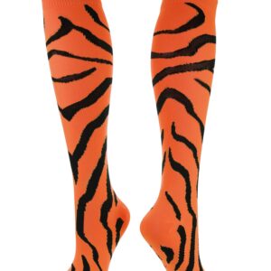 TCK Sports Krazisox Zebra Stripe Socks (Orange/Black, Medium)