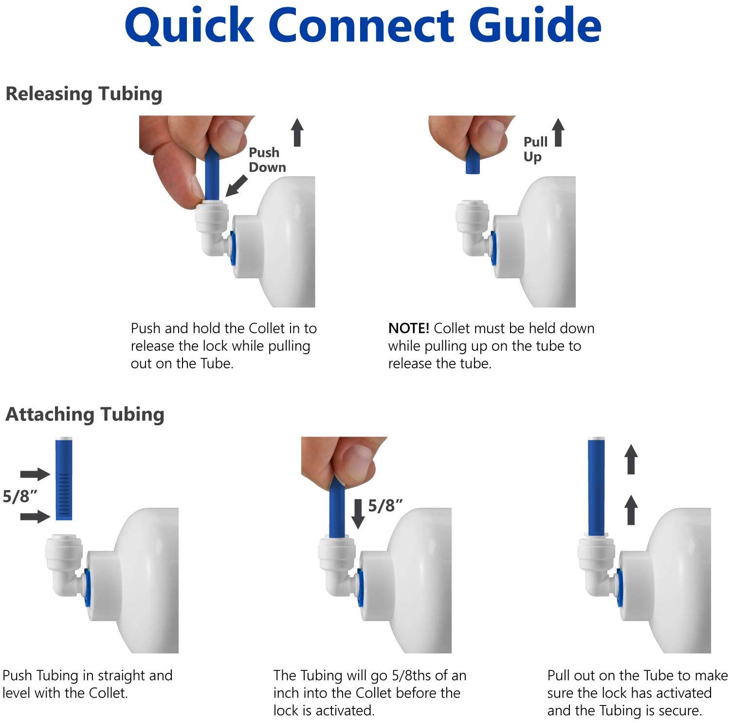 PureSec Water Pipe Stem Elbow Connector for 1/4" Tubing 90 degree elbow Push to Connect Plastic Quick Fittings for Reverse Osmosis System(Pack of 10)