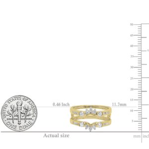 Dazzlingrock Collection Round White Diamond Wedding Enhancer Ring for Women (0.50 ctw) in 10K Yellow Gold Size 6.5