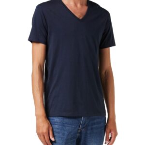 A|X Armani Exchange Men's Basic Pima V Neck Tee, Navy, X-Large