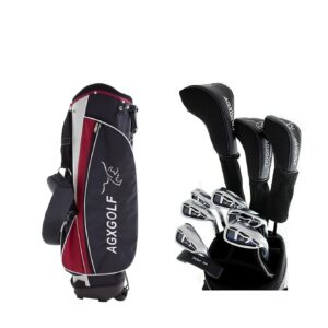 AGXGOLF Senior Men's Magnum Graphite Edition Complete Golf Club Set w/Stand Bag, 460cc Driver, 3 Wood, Hybrid, 5-9 Irons, Wedge: Right Hand: Tall (+1 Inch) Length: Built in The USA