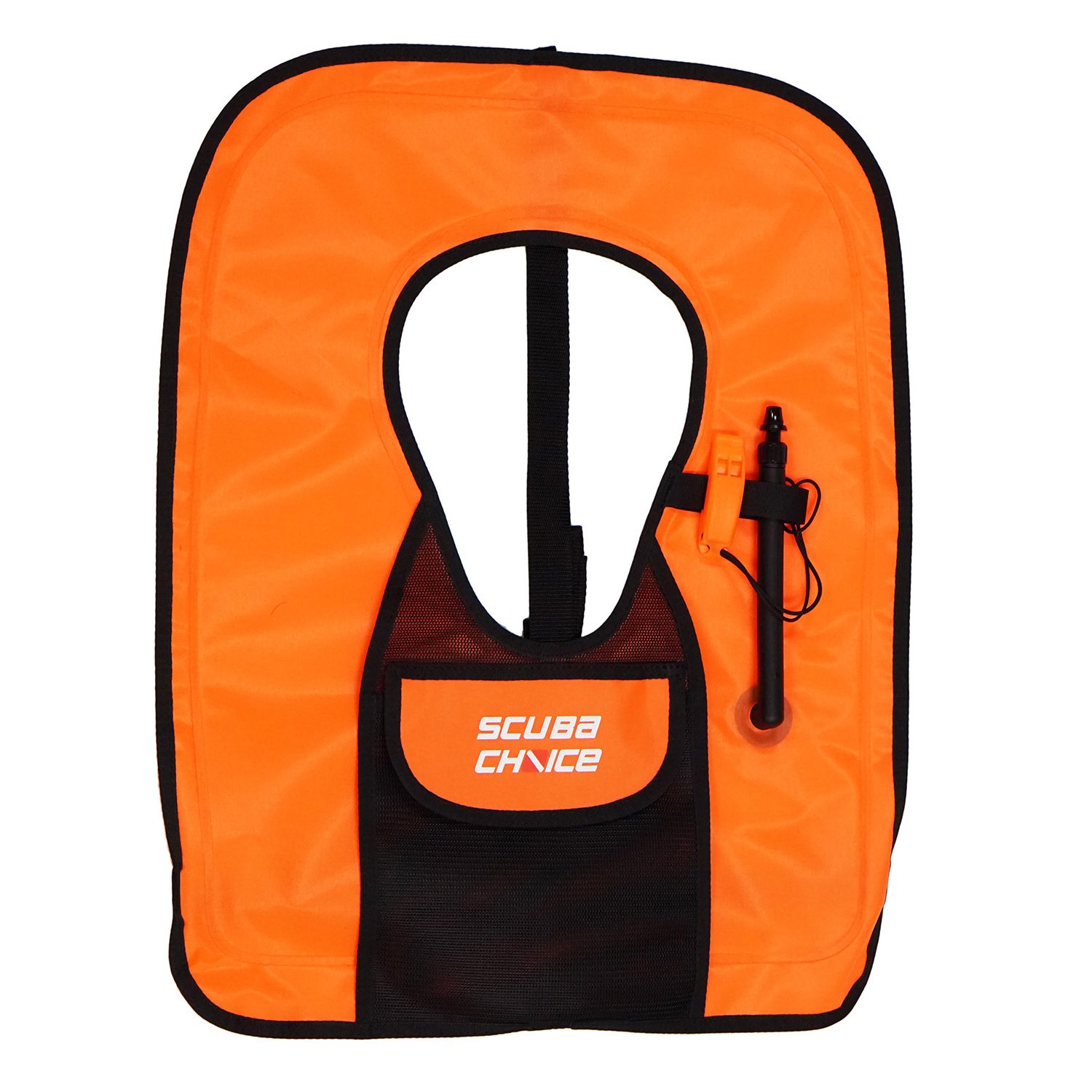 Scuba Choice Snorkel Vest with Front Pocket & Whistle, Orange, X-Large