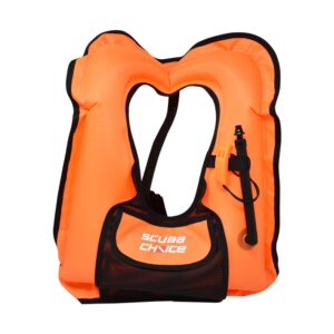 Scuba Choice Snorkel Vest with Front Pocket & Whistle, Orange, X-Large