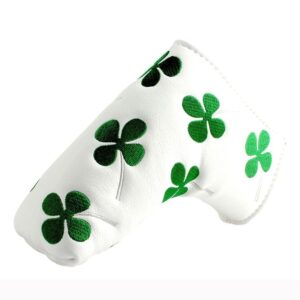 Baby flower Golf Green Clover Black Inside White Putter Cover Headcover For Scotty Cameron Ping blade