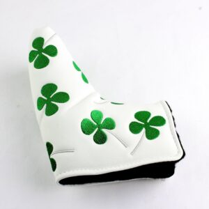 Baby flower Golf Green Clover Black Inside White Putter Cover Headcover For Scotty Cameron Ping blade