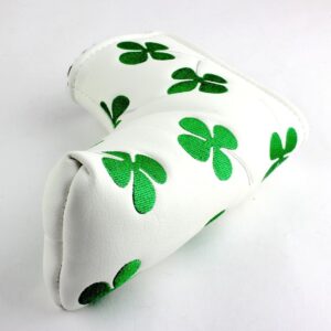 Baby flower Golf Green Clover Black Inside White Putter Cover Headcover For Scotty Cameron Ping blade