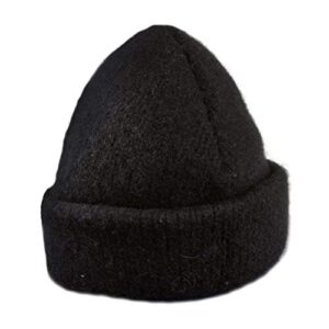 Dachstein Woolwear 4 Ply Extreme Warm 100% Austrian Boiled Wool Alpine Watch Cap Hat (Black)