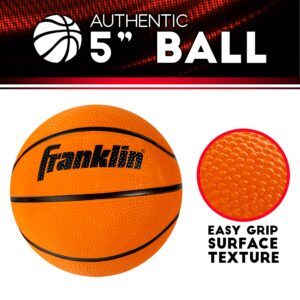 Franklin Sports Over the Door Indoor Basketball Hoop - Kids Mini Hoop for Bedroom - Steel Rim Mini Hoop - Includes Ball and Pump - Red Light Up