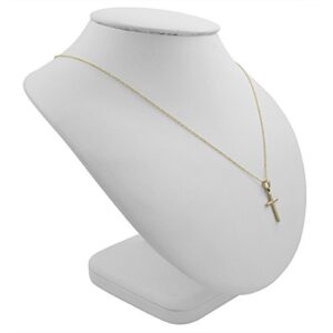 Amanda Rose Collection 14k Yellow Gold Petite Cross Pendant Necklace on an 18 in. 14K Yellow Gold Chain