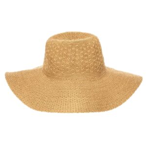 Coolibar UPF 50+ Women's Perla Packable Wide Brim Hat - Sun Protective (One Size- Tan)