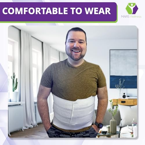 MARS WELLNESS Premium Plus Size Bariatric Abdominal Binder - 12" 4 Section/Panel - Bariatric Binder Abdominal Brace for Men or Women - Fits Waist Sizes 46" - 62"