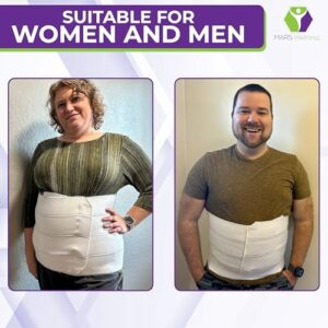 MARS WELLNESS Premium Plus Size Bariatric Abdominal Binder - 12" 4 Section/Panel - Bariatric Binder Abdominal Brace for Men or Women - Fits Waist Sizes 46" - 62"