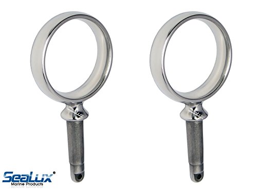 SeaLux 316 Stainless Steel I.d. 2" Round Oarlock Heavy Duty 1/2"x 2" Shaft for Boat/Kayak (Pair)