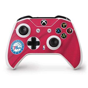 skinit decal gaming skin compatible with xbox one s controller - officially licensed nba philadelphia 76ers jersey design