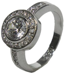 rs covenant women's rhodium plated dress ring circle round cut cz 012 (9)