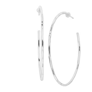 Silpada Hammered .925 Sterling Silver Hoop Earrings for Women, Jewelry Gift Idea, Essential'