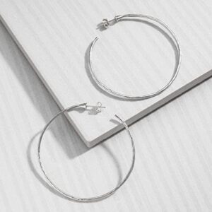 Silpada Hammered .925 Sterling Silver Hoop Earrings for Women, Jewelry Gift Idea, Essential'