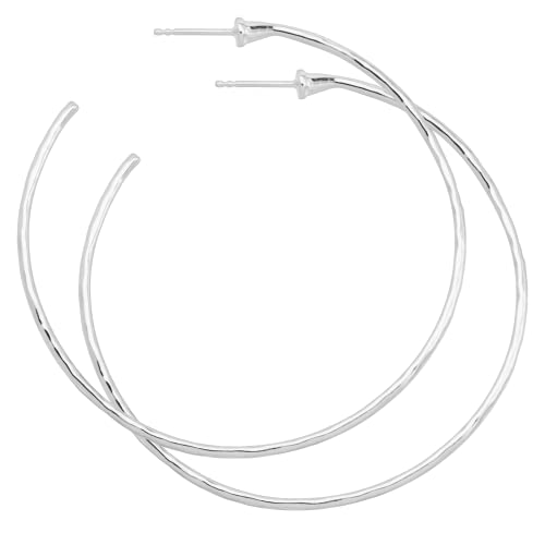 Silpada Hammered .925 Sterling Silver Hoop Earrings for Women, Jewelry Gift Idea, Essential'