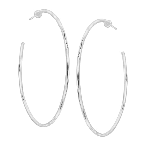 Silpada Hammered .925 Sterling Silver Hoop Earrings for Women, Jewelry Gift Idea, Essential'