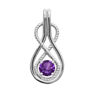 Infinity Rope February Birthstone Amethyst 10k White Gold Pendant