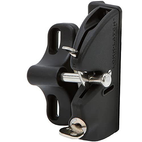 National Hardware V6201 LTCH BLK N346-201 4-9/16" LokkLatch Automatic Keyed Gate Lock Latch in Black